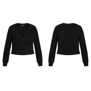 NWT City Chic Sassy Knit Cardigan in Black